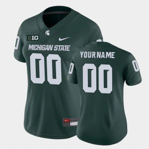 Women's Custom Michigan State Spartans #00 Nike NCAA Green Authentic College Stitched Football Jersey MD50V65QI